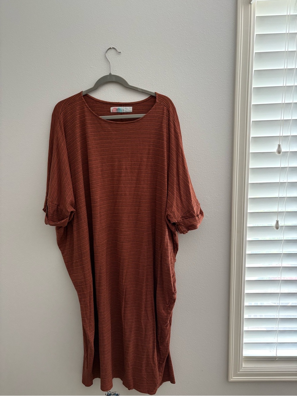 Rust Stripe Maxi Dress - Comfortable Women's Tunic